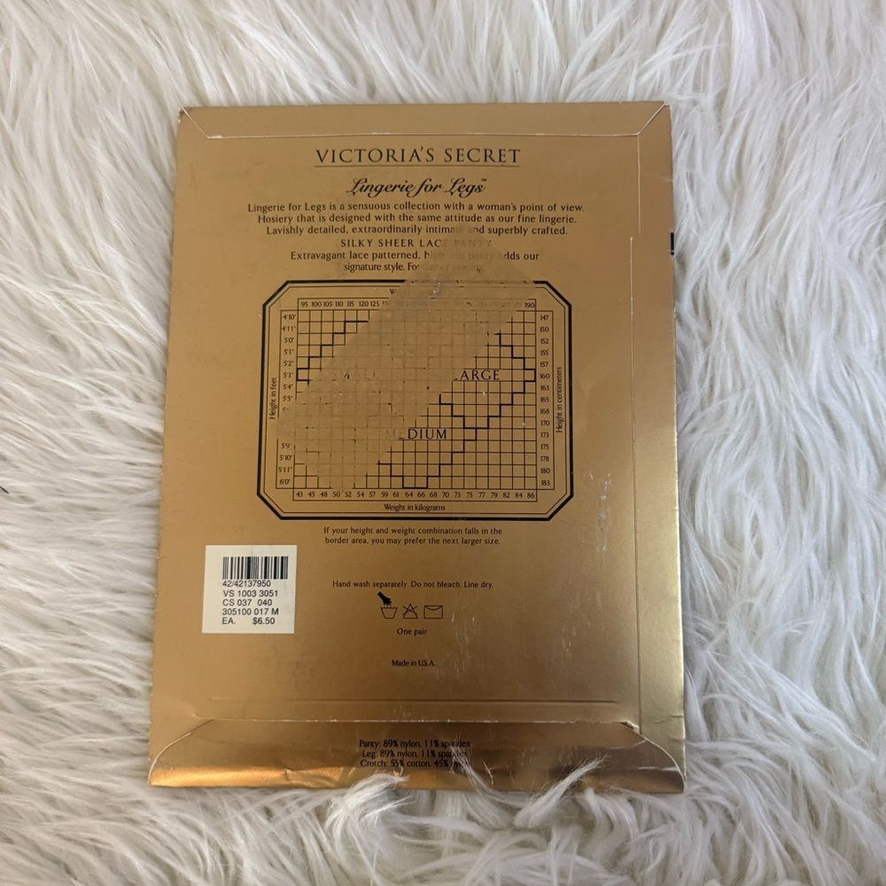 Victoria's Secret Gold silky sheer lace panty Lingerie Packaging soft taupe M - Picture 3 of 4